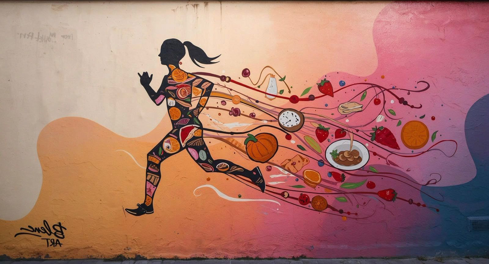 Blenc Art Running Woman Mural