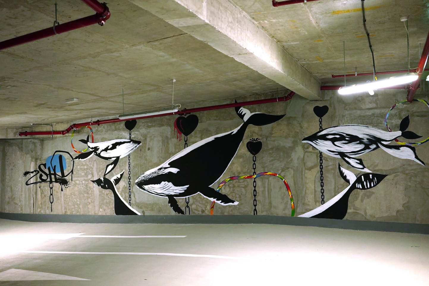 Whale Song Parking Art
